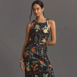 Anthropologie Tie-Neck Column Midi Dress